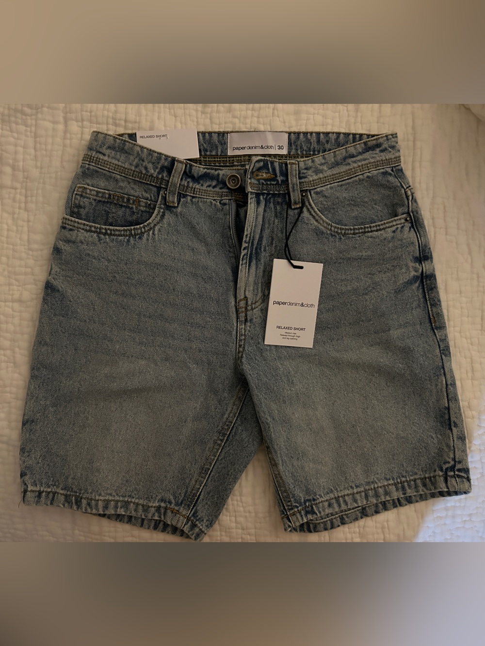 Paper Denim & Cloth Light Blue Boyfriend Denim Shorts